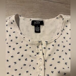 Just Polly Floral Button Top